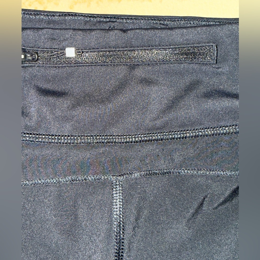 Athleta Black Athletic Shorts with Back Zip Pocket - Picture 6 of 9